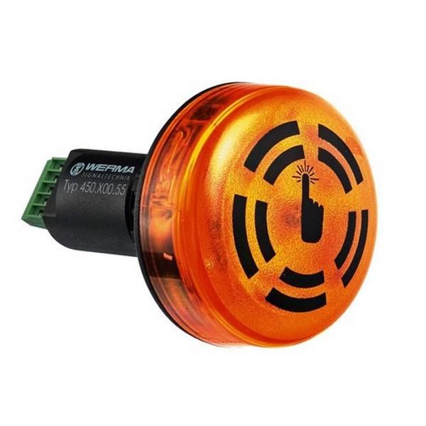 450.300.55 Werma  Acc.Comb.Buzzer 450 24vDC øM22,5 2:AMBER 80dB(A) LED IP65 Cont. Tone Panel Mount